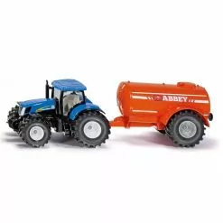 Siku 1945 - New Holland Tractor Met Eenassig Giervat 1:50