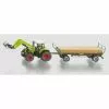 Siku 1946 - Claas Tractor Met Balengrijper En Aanhanger 1:50