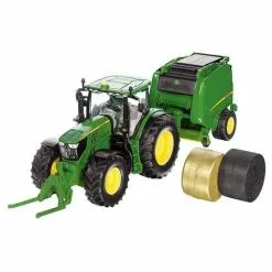 Siku 3838 - John Deere 6210R Met Balenpers 1:32